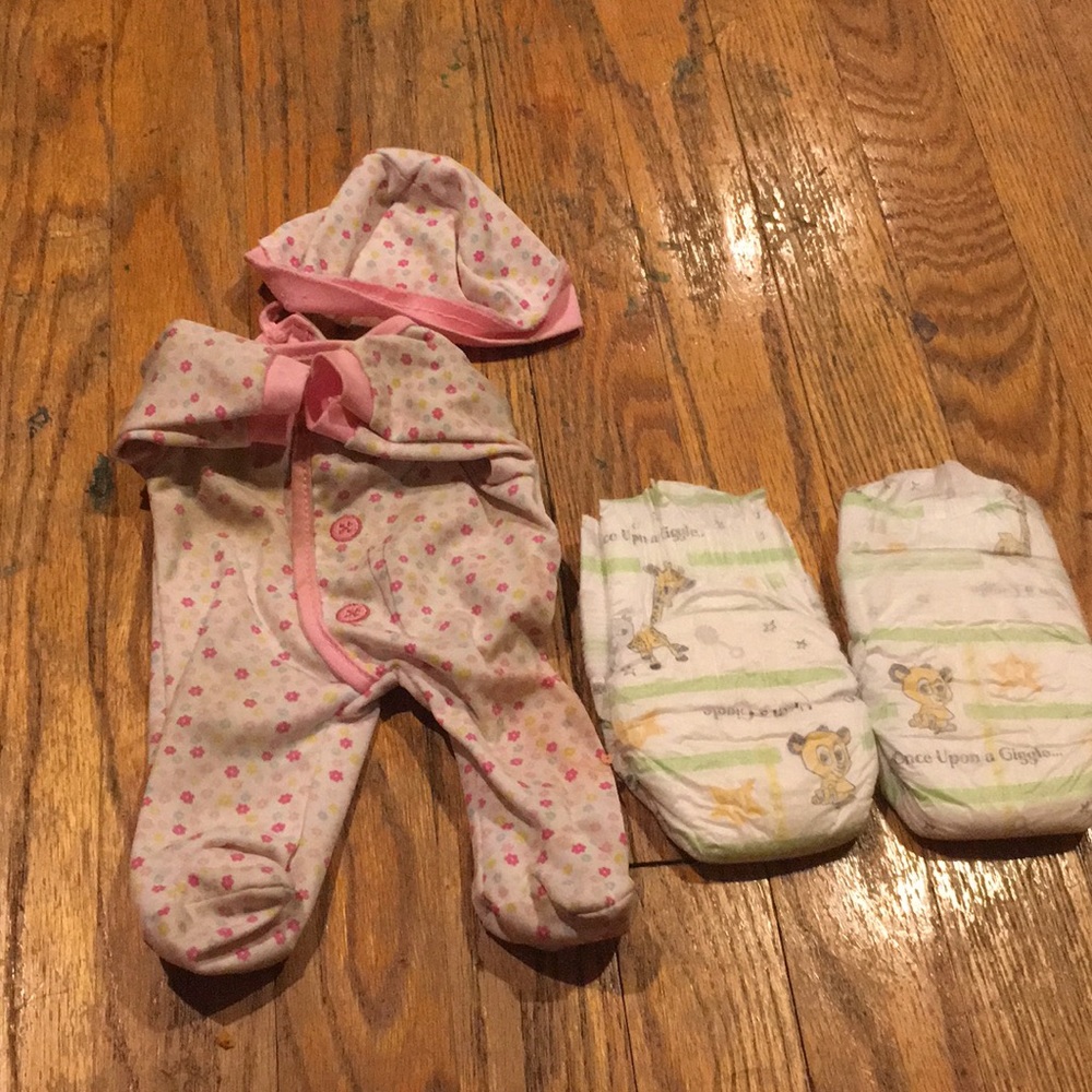 Two diapers and a onesie